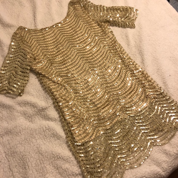 haoduoyi Dresses & Skirts - Haoduoyi Gold Sequin Dress
